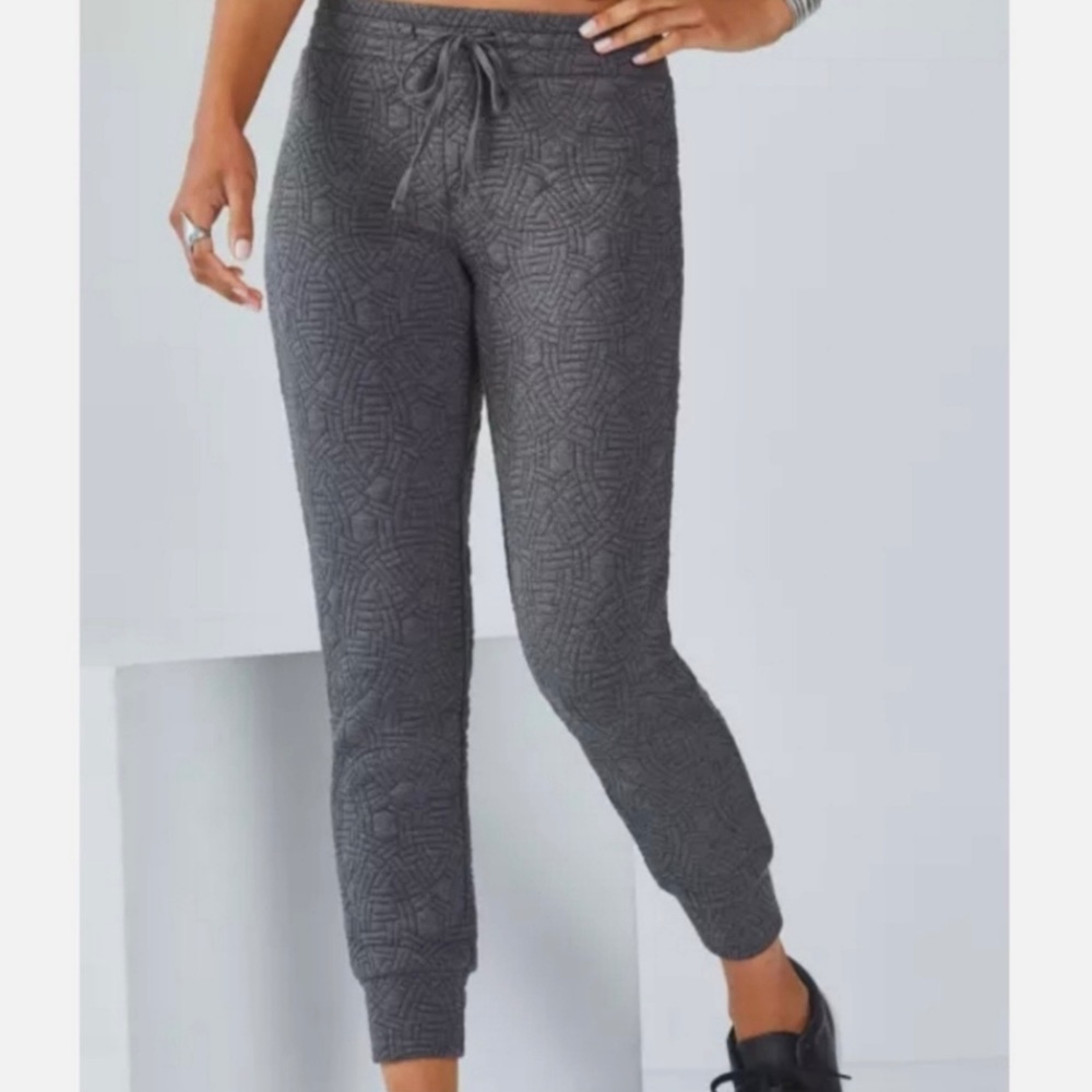 Fabletics | Gray Hamilton Cuff Quilted Jogger Sweatpants